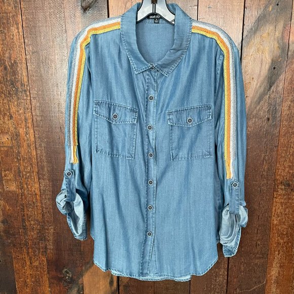 Dear John Tops - DEAR JOHN Chambray Long Sleeve Shirt  (NWOT)